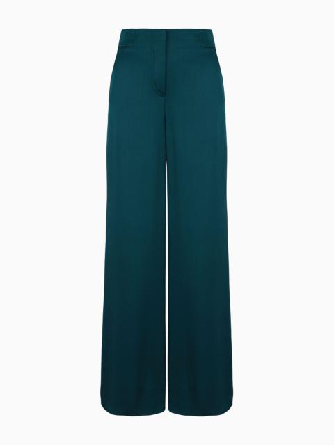 Loose-fitting trousers in double silk-satin