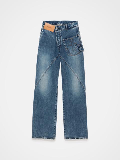 TWISTED WORKWEAR JEANS IN MID BLUE