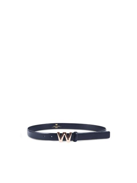 logo-buckle leather belt