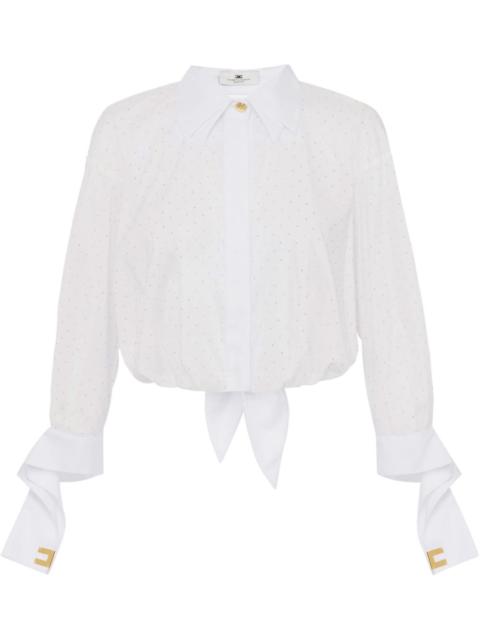 rhinestone-embellished poplin shirt