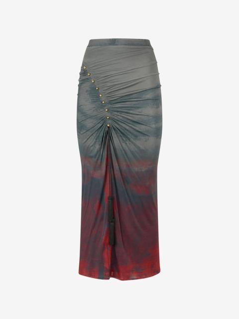 Mottled-Effect Midi Skirt