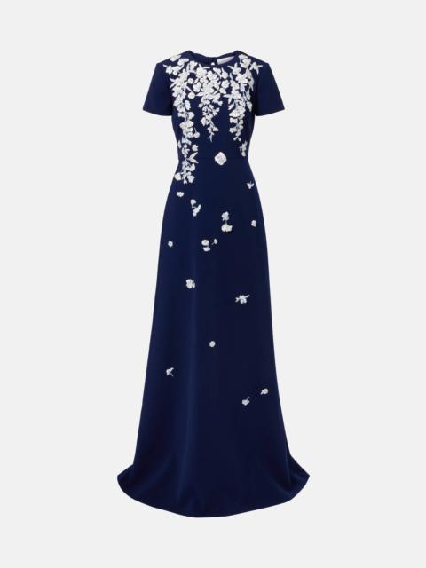 Embroidered bow-detail gown