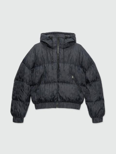 "TheMwave" black jacquard nylon down jacket