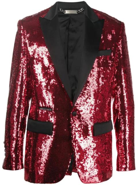 sequin single-breasted blazer