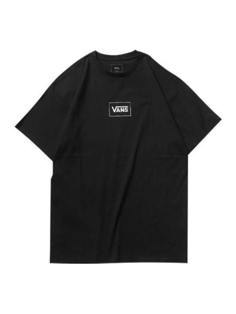 Vans Alphabet Printing Athleisure Casual Sports Short Sleeve Couple Style Black VN0A4MLWBLK