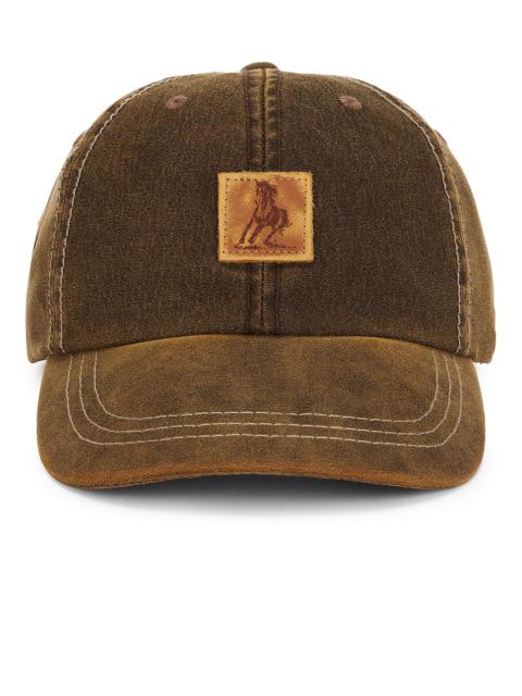 Running Horse Leather Patch Hat