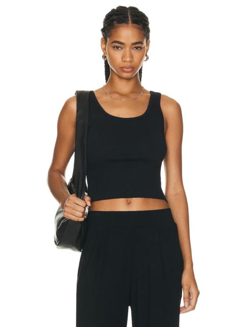 Cropped Scoop Neck Tank Top