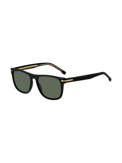 BLACK-ACETATE SUNGLASSES WITH GOLD-TONE HARDWARE