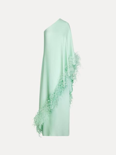 POINT D’ESPRIT FEATHER EMBROIDERED CAFTAN