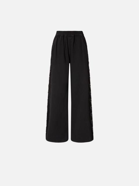 DENIM JEANS WITH LACE SIDE BAND