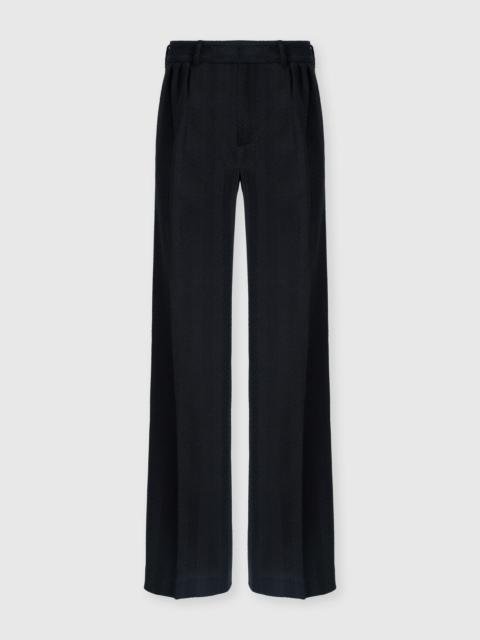 Tone-on-Tone Zigzag Cotton and Viscose Classic Trousers