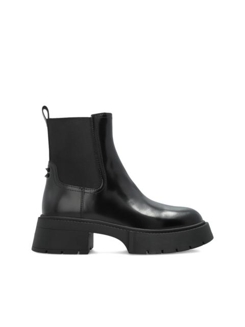 lug-sole leather chelsea boots