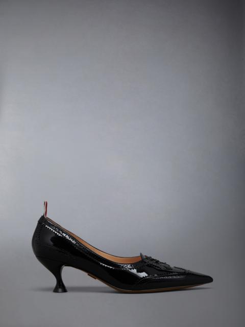 SOFT PATENT LEATHER WINGTIP 50MM CURVED HEEL PUMP