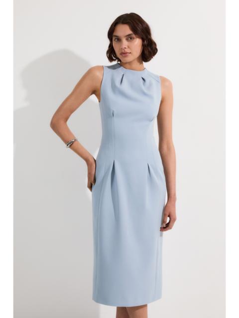 Tall Structured Crepe Sleeveless Tailored Pencil Midi Dress