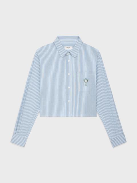 cropped shirt in hickory striped cotton