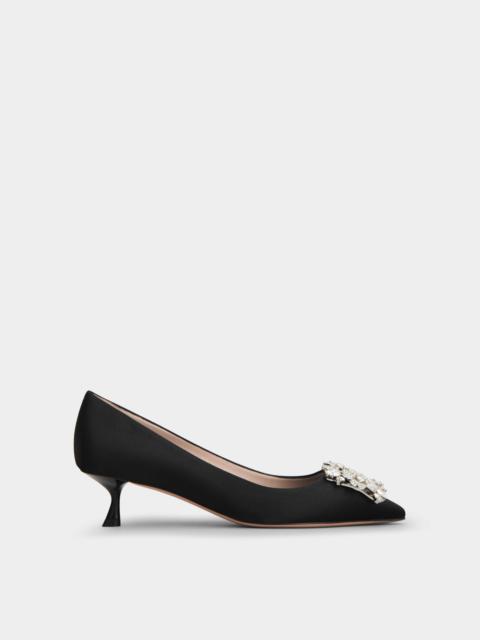 RV Bouquet Strass Buckle Pumps in Satin