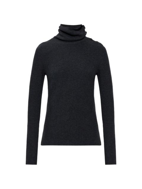 button roll-neck sweater