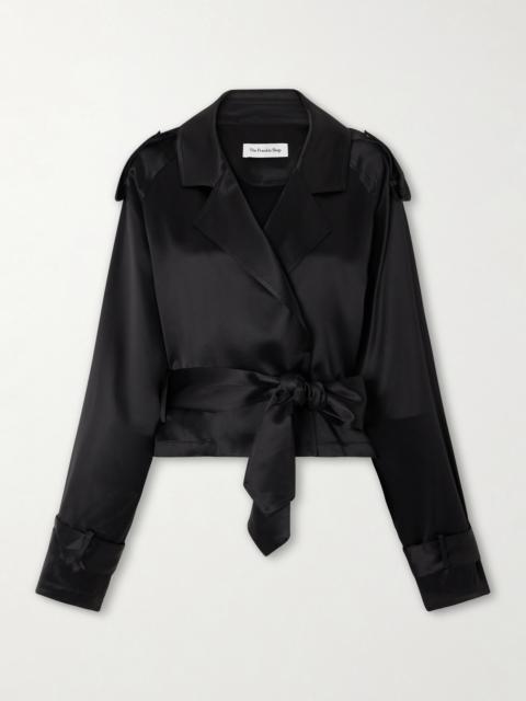 Simona Belted Satin Jacket