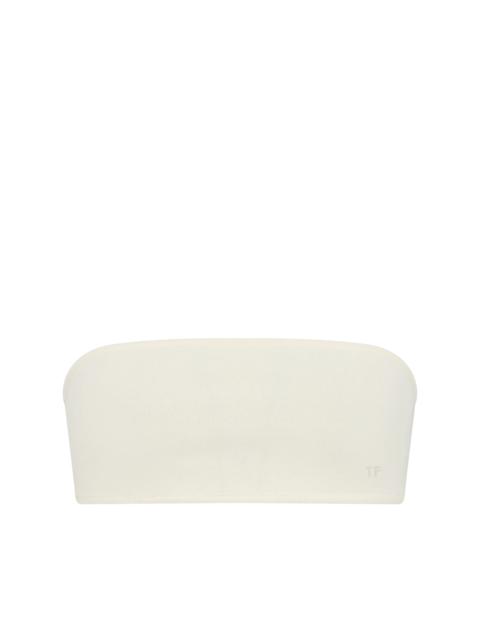 STRAPLESS BANDEAU WITH TONAL TF EMBROIDERED LOGO