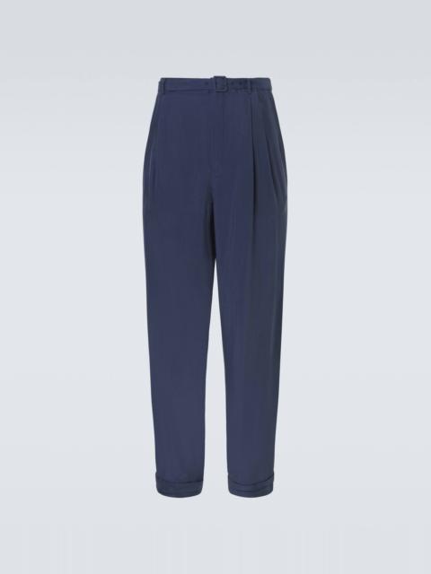 Silk habotai straight pants