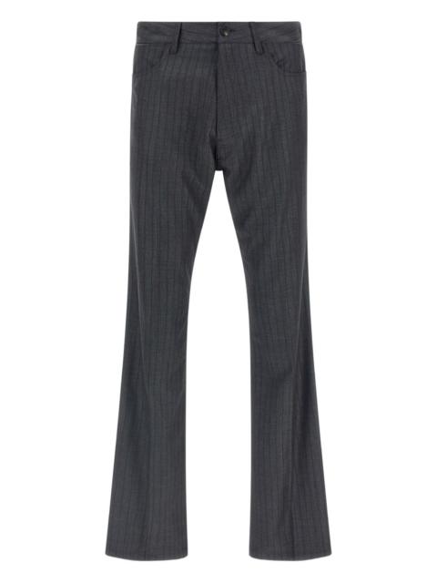 pinstriped pleat trousers