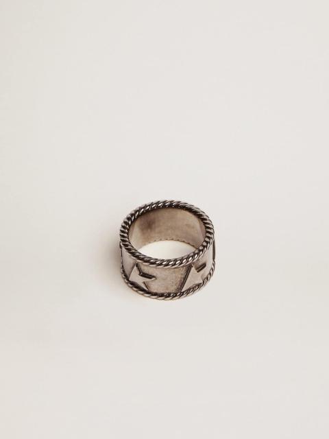 Band ring in antique silver color