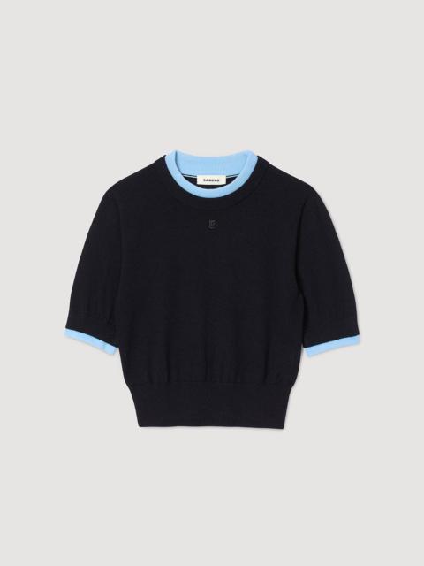 TWO-TONE CROPPED SWEATER