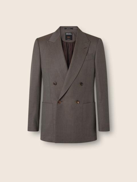 DARK TAUPE 15MILMIL15 WOOL AND SILK JACKET