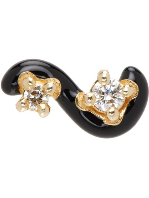 Black Mini Loop Single Earring