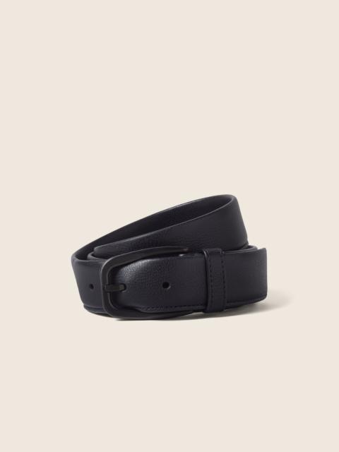 BLACK NATURAL GRAIN LEATHER BELT