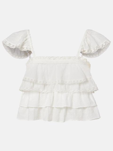 Anya ruffled cotton top