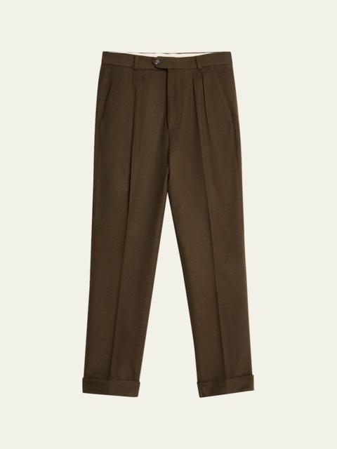 Men's Stafford Virgin Wool and Cashmere Pleated Pants