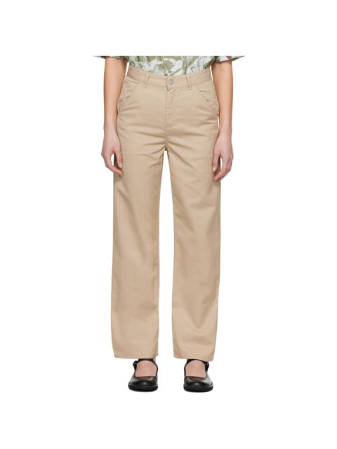 Beige Simple Trousers