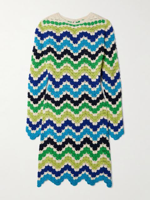 Victoria Scalloped Crocheted Cotton Mini Dress