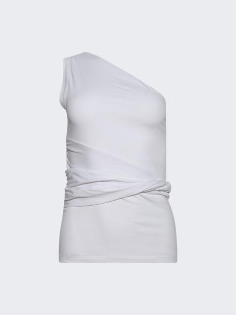 One Shoulder Knit Top White