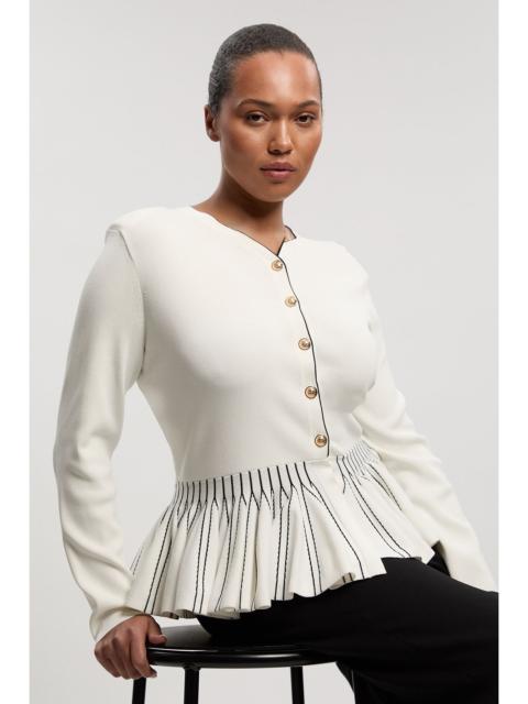 Plus Size Viscose Blend Knit Peplum Jacket