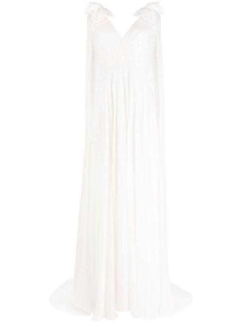 Alma pleated sequin bridal gown