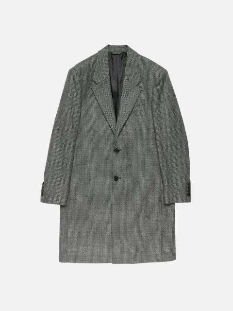 Single-breasted wool overcoat - Black/white