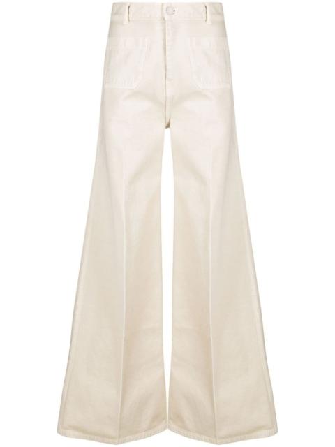 wide-leg denim jeans