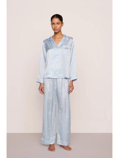 Inez Washable Silk Printed Long PJ Set