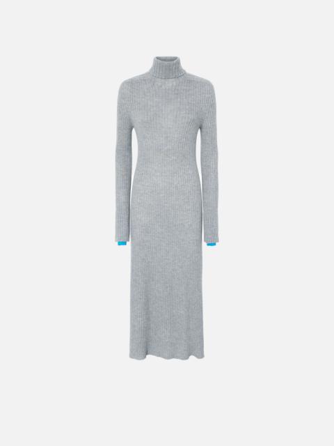 LONG RIBBED KNIT CASHMERE-BLEND DRESS