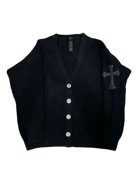 cross-patch waffle knit cardigan