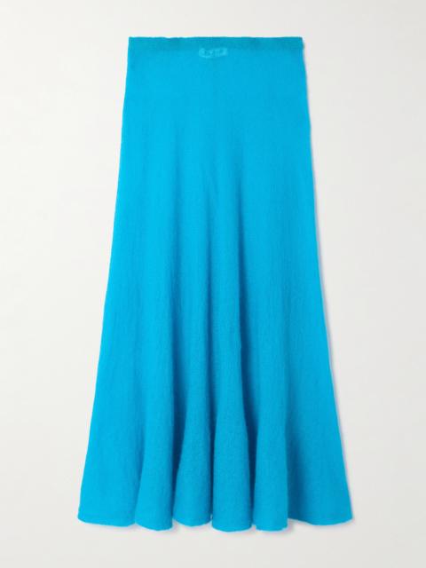 Pleated Mohair-blend Midi Skirt