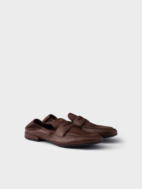 Shuffle antiqued leather loafers
