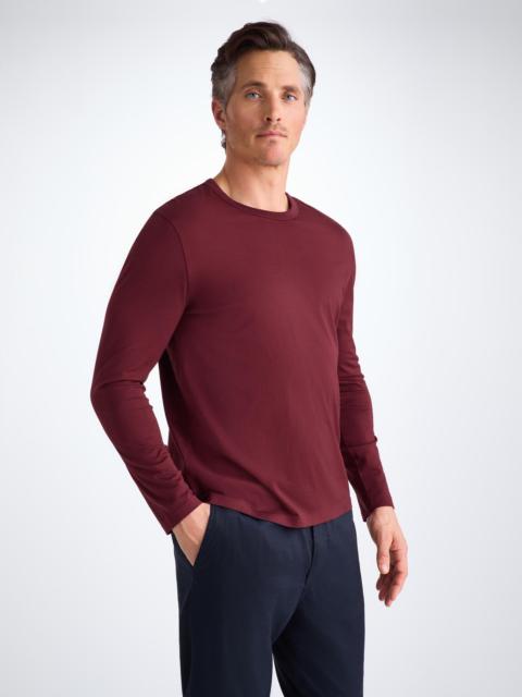 Men's Long Sleeve T-Shirt Barny Pima Cotton Burgundy
