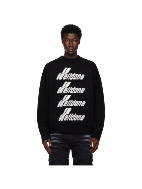 Black Logo Pile Knit Sweater