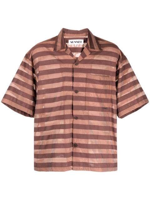 striped cotton-blend shirt