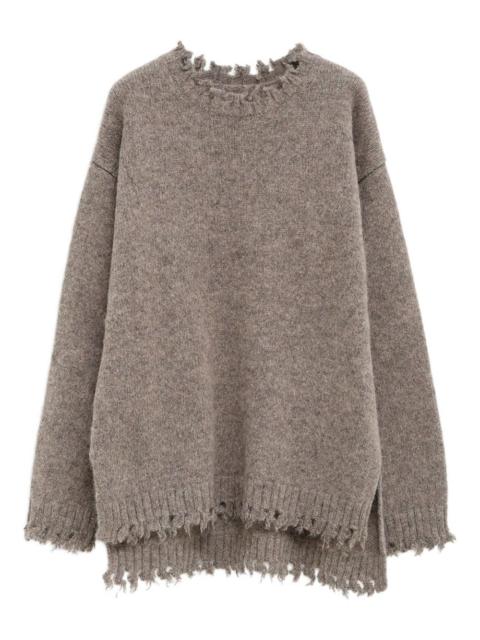 frayed-edge sweater