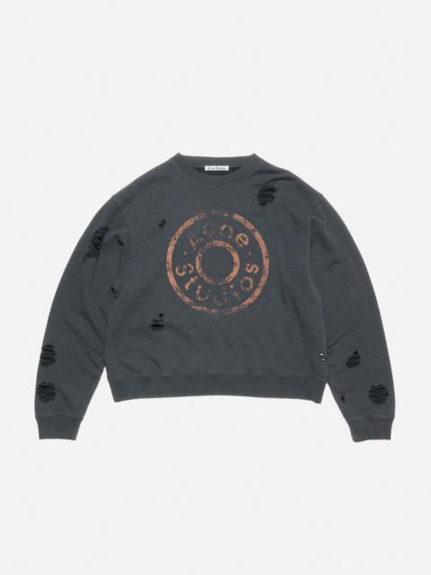 Sweater printed logo - Black melange