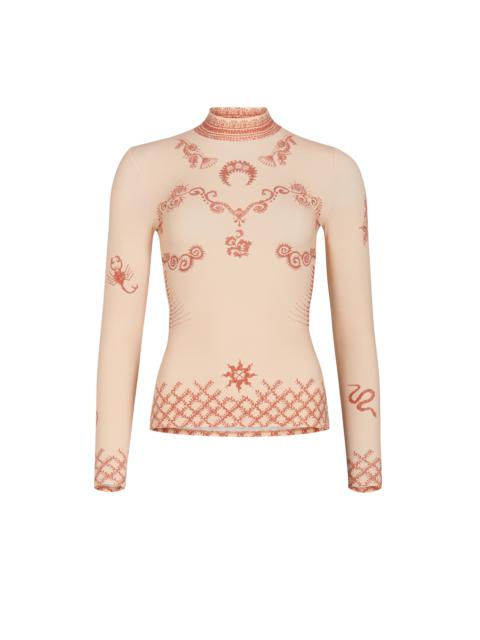 Regenerated Henna Print Second Skin Top